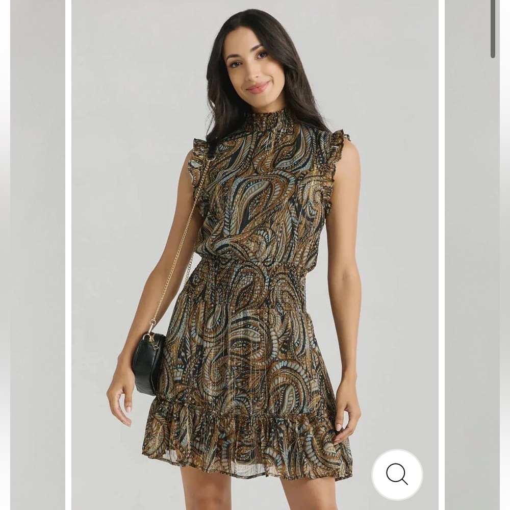 NWT Elan Sleeveless Smocked Waist Paisley Dress Sz M